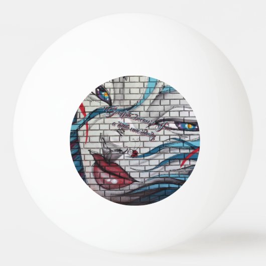 Aziatisch Meisje Graffiti Pingpongbal (Voorkant)