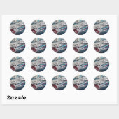 Aziatisch Meisje Graffiti Ronde Sticker (Vel)