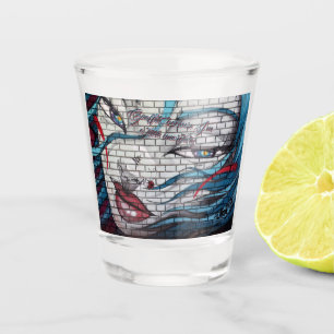 Aziatisch Meisje Graffiti Shot Glas