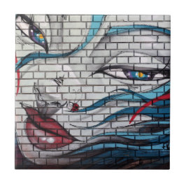 Aziatisch Meisje Graffiti Tegeltje