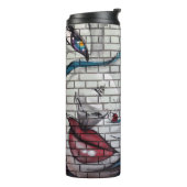 Aziatisch Meisje Graffiti Thermosbeker (Gedraaid links)