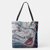 Aziatisch Meisje Graffiti Tote Bag (Achterkant)
