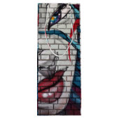 Aziatisch Meisje Graffiti Wijn Cadeautas (Achterkant)