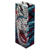 Aziatisch Meisje Graffiti Wijn Cadeautas (Voorkant Gekanteld)