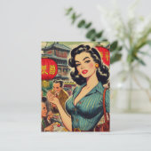  Aziatisch meisje illustratie Briefkaart (Staand voorkant)