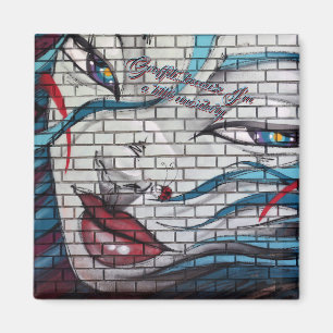 Aziatisch meisjesgraffiti magneet