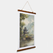 Aziatisch Natuurlijke Japans Huis Hangend Wandkleed (Gebogen)