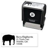Aziatisch olifant silhouet retouradres  zelfinktende stempel (In situ)