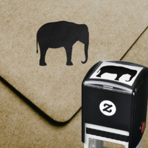 Aziatisch Olifant Silhouet Wildlife Zelfinktende Stempel