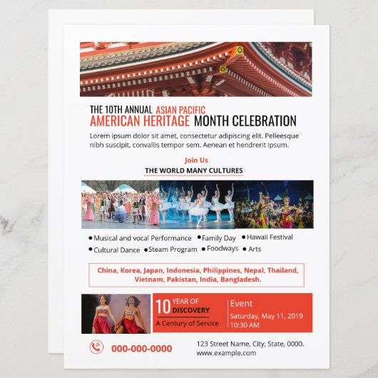 Aziatisch-Pacifisch-Amerikaanse erfgoedmaand Event (Voorkant / Achterkant)