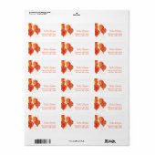 Aziatisch papier lantaarns chique bruiloft adres etiket (Full Sheet)