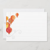 Aziatisch papier lantaarns wit bruiloft kaart (Achterkant)