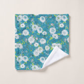 Aziatisch patroon blauwgroen bad handdoek (Wasdoekje)
