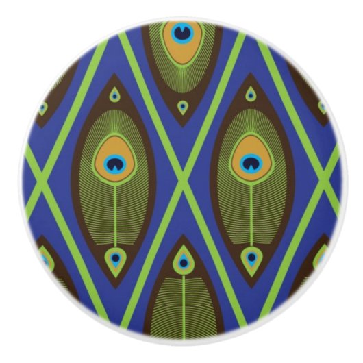 Aziatisch patroon keramische knop (Voorkant)