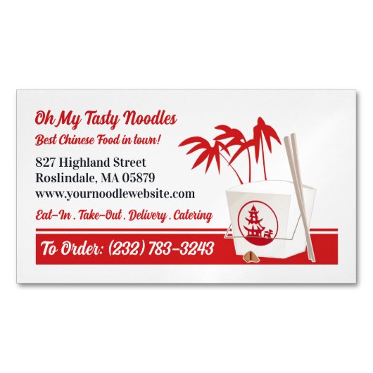 Aziatisch restaurant magnetisch visitekaartje (Voorkant)