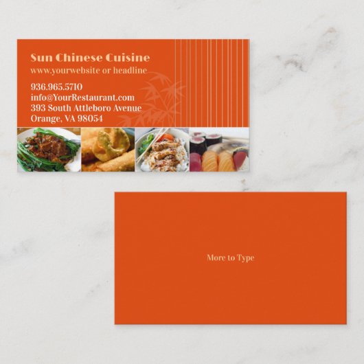 Aziatisch Restaurant Visitekaartje (Voorkant / Achterkant)