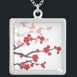 Aziatisch rood Sakura oosterse kersenbloesems Kett Zilver Vergulden Ketting<br><div class="desc">Ontworpen door: fat*fa*tin. Eenvoudig aan te passen met uw eigen tekst,  foto of afbeelding. Voor douaneverzoeken,  te contacteren gelieve vet*fa*tin direct. Aangepaste kosten zijn van toepassing op www.zazzle.com/fat_fa_tin www.zazzle.com/color_therapy www.zazzle.com/fatfatin_blue_knot www.zazzle.com/fatfatin_red_knot www.zazzle.com/fatfatin_box www.zazzle.com/fatfatin_ink</div>