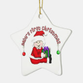 Aziatisch Santa Baby 1e Kerstmis Ornament (Links)