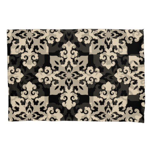 Aziatisch siermotief geometrisch patroon kussensloop (Voorkant)