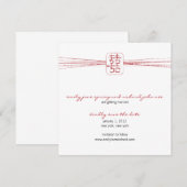 Aziatisch Symbool Dubbel Geluk Bruiloft Kaart (Voorkant / Achterkant)