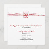 Aziatisch Symbool Dubbel Geluk Huwelijk Kaart (Voorkant / Achterkant)