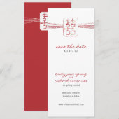 Aziatisch symbool Dubbel geluk Save the Date Kaart (Voorkant / Achterkant)