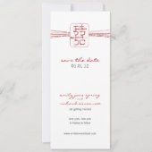 Aziatisch symbool Dubbel geluk Save the Date Kaart (Voorkant)