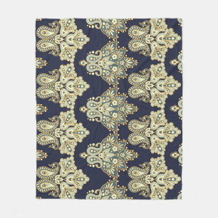 Aziatisch textiel: bloemenpaisley illustratie fleece deken