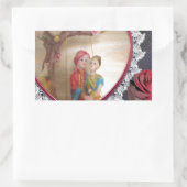 Aziatisch Trouwpaar op Hart Schommel Kunstprint Rechthoekige Sticker (Tas)