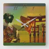 Aziatisch Vierkante Klok (Voorkant)