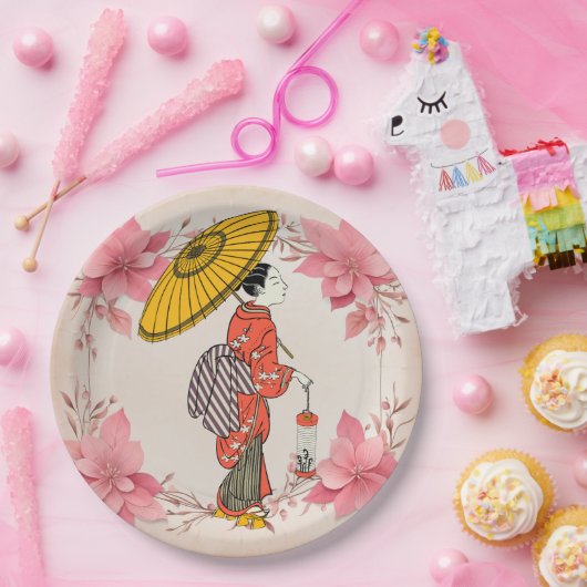 Aziatisch Vrouw Papier Bord (Feest)