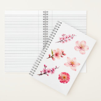 Aziatisch Watercolor Notitieboek met Bloesems