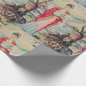  Aziatisch woman PBN-pakpapier Cadeaupapier (Hoek)