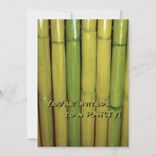 Aziatisch Zen Green Bamboo Stalks Botanisch Kaart (Voorkant)