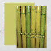 Aziatisch Zen Green Bamboo Stalks Botanisch Kaart (Voorkant / Achterkant)