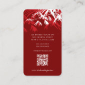Aziatisch Zen rood bamboe laat moderne oosterse sp Visitekaartje (Achterkant)