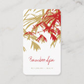 Aziatisch Zen rood bamboe laat moderne oosterse sp Visitekaartje (Voorkant)