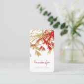 Aziatisch Zen rood bamboe laat moderne oosterse sp Visitekaartje (Staand voorkant)