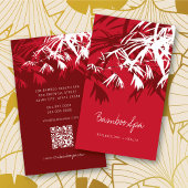 Aziatisch Zen rood bamboe laat moderne oosterse sp Visitekaartje