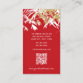 Aziatisch Zen rood bamboe laat moderne oosterse sp Visitekaartje (Achterkant)