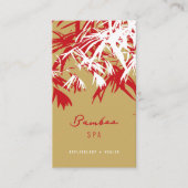 Aziatisch Zen rood bamboe laat moderne oosterse sp Visitekaartje (Voorkant)