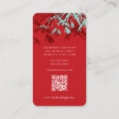 Aziatisch Zen rood bamboe laat moderne oosterse sp Visitekaartje (Achterkant)