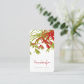 Aziatisch Zen rood bamboe laat moderne oosterse sp Visitekaartje (Staand voorkant)