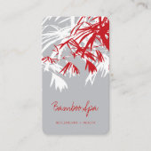 Aziatisch Zen rood bamboe laat moderne oosterse sp Visitekaartje (Voorkant)