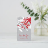 Aziatisch Zen rood bamboe laat moderne oosterse sp Visitekaartje (Staand voorkant)