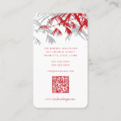 Aziatisch Zen rood bamboe laat moderne oosterse sp Visitekaartje (Achterkant)