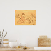  Aziatische afdruk Cherry Blossom per rivier Poster (Keuken)