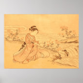  Aziatische afdruk Cherry Blossom per rivier Poster (Voorkant)