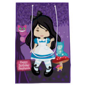 Aziatische Alice in Wonderland Gepersonaliseerd Medium Cadeauzakje (Achterkant)