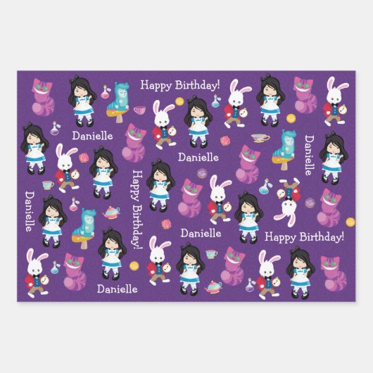 Aziatische Alice's avonturen in Wonderland Inpakpapier Vel (Voorkant 2)